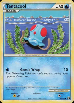 Tentacool 80/102 Common HGSS Triumphant Pokemon Lightly Played - Image 1