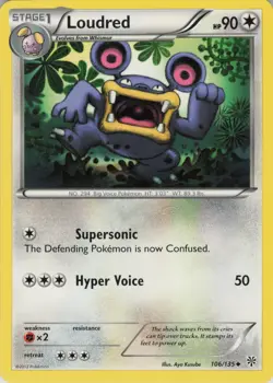 Loudred 106/135 Uncommon Plasma Storm Pokemon Lightly Played - Image 1