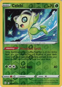 Celebi 003/072 Rare Shining Fates Pokemon Reverse Holo Near Mint - Image 1