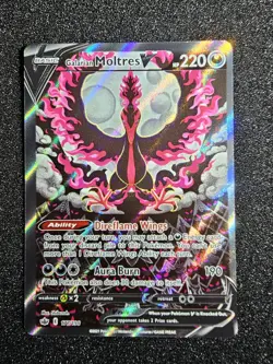 NM POKEMON GALARIAN MOLTRES V Chilling Reign Ultra Rare 177/198 - Image 1