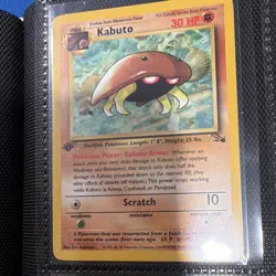 WotC Kabuto 50/62 Fossil 1st Edition Regular 30 HP English 1999 Pokemon TCG - Image 1
