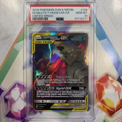 Pokemon Mega Sableye & Tyranitar GX Unified Minds 126/236 PSA 10 - Image 1
