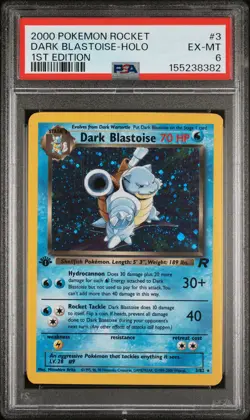 2000 POKEMON ROCKET 1ST EDITION #3 DARK BLASTOISE-HOLO PSA 6 - Image 1