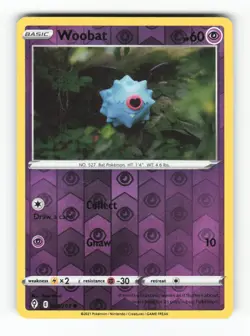 Woobat 068/203 Common Evolving Skies Pokemon Reverse Holo Lightly Played - Image 1