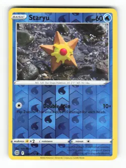 Staryu 030/172 Common Brilliant Stars Pokemon Reverse Holo Near Mint - Image 1