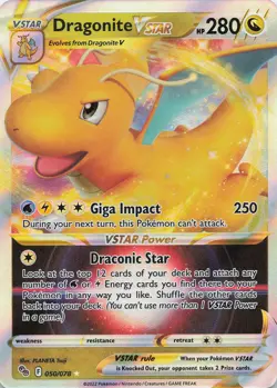 Dragonite VSTAR 050/078 Holo VSTAR Rare Pokemon GO Pokemon Lightly Played - Image 1