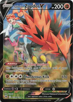 Galarian Zapdos V TG19/TG30 Holo Astral Radiance Trainer Gallery Pokemon LP - Image 1