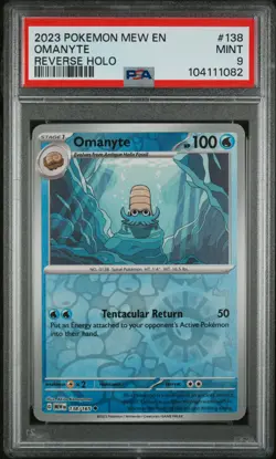 2023 POKEMON MEW EN-151 REVERSE HOLO #138 OMANYTE PSA 9 - Image 1