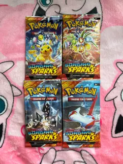 Pokemon TCG Scarlet & Violet Surging Sparks 4x Booster Packs Art Set | See Desc - Image 1