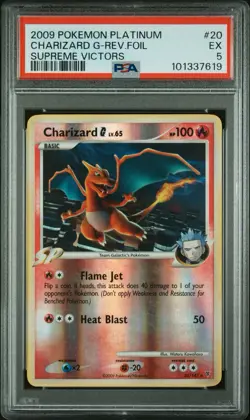 2009 Pokemon Platinum Supreme Victors 20 CHARIZARD G Reverse Foil NR MINT 5 PSA - Image 1