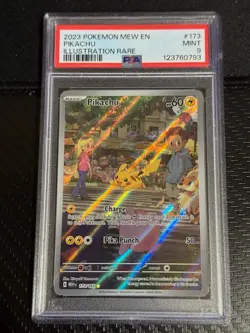2023 POKEMON MEW EN 151 ILLUSTRATION RARE #173 PIKACHU PSA 9 - Image 1