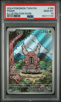 2024 POKEMON TWM EN-TWILIGHT MASQUERADE ILLUSTRATION RARE #168 PINSIR PSA 10 - Image 1