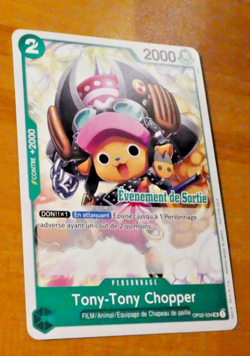 ONE PIECE FRANCAIS CARD GAME CARTE RELEASE EVENT Tony.Chopper OP02-034 FR NM - Image 1