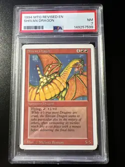 MTG Shivan Dragon Revised 3rd Edition PSA 7 Magic The Gathering Rare - Image 1