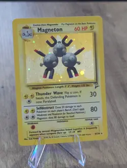Vintage Pokemon Magneton 009/130 Base Set 2 Holographic Rare - Image 1