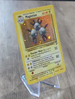Vintage Pokemon Magneton 009/130 Base Set 2 Holographic Rare - Image 2