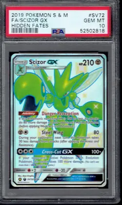 2019 Pokemon Scizor GX Full Art SV72/SV94 PSA 10 (Hidden Fates) - Image 1