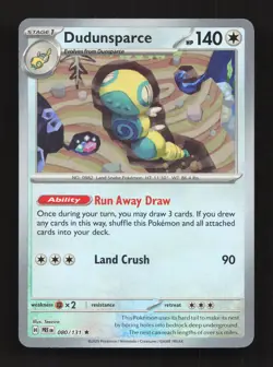 Dudunsparce 080/131 Poke Ball Rare Prismatic Evolutions Pokemon Near Mint - Image 1