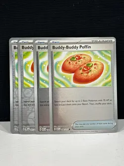 4x Buddy-Buddy Poffin reverse Holos - Multiple sets- Pokemon NM - Image 1
