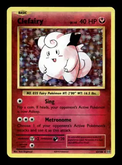 Clefairy 63/108 XY - Evolutions Holo Rare Pokemon TCG - Image 1