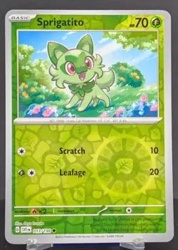 Pokemon Sprigatito #013/198 English SVI Scarlet & Violet Reverse Holo - Image 1