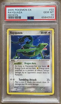 PSA 10 Rayquaza 22/107 Non-Holo Rare Pokemon ex Deoxys - Image 1