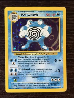 Pokemon TCG “Poliwrath” 13/102 Base Set Holo Rare 1999 - Image 2