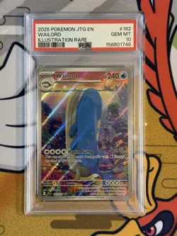 2025 POKEMON JOURNEY TOGETHER #162/159 WAILORD ILLUSTRATION RARE PSA 10 - Image 1