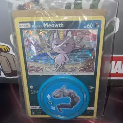 Meowth 10/12 McDonalds 2019 Holo Promo Pokemon Card & ONIX battle disc NEW - Image 1