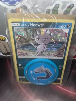 Meowth 10/12 McDonalds 2019 Holo Promo Pokemon Card & ONIX battle disc NEW - Image 4