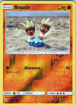 Binacle 66/131 Common - Pokemon TCG SM: Forbidden Light - Reverse Holo (NM) - Image 1