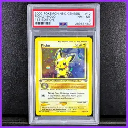 Pichu - Pokemon Card - 12/111 - Neo Genesis - 1st Edition Holo - PSA 8 - Image 1