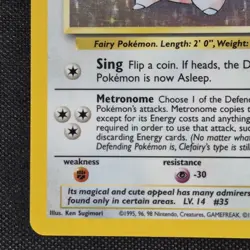 Clefairy 5/102 Base Set Holo Holo Rare WOTC Pokemon Card - Image 4