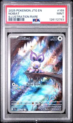 2025 POKEMON JTG EN-JOURNEY TOGETHER ILLUSTRATION RARE #169 NOIBAT PSA 9 - Image 1