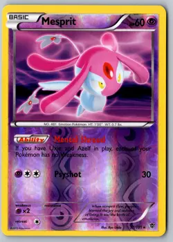 Pokemon: Mesprit Reverse Holo Holo Rare Plasma Blast 37/101 LP/MP - Image 1
