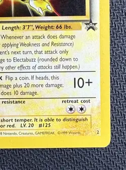 1999 Pokemon WotC Movie Promo Electabuzz #2 Holo Vintage Card - Image 4