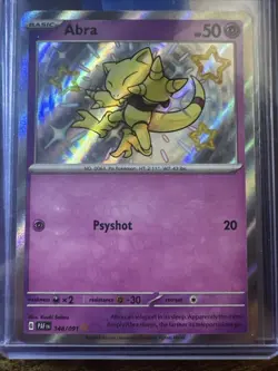 Abra 148/091 Shiny Rare Holo, Paldean Fates, Gold Star, Pokemon TCG, NM - Image 1