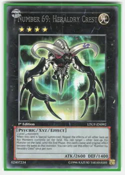 Number 69: Heraldry Crest LTGY-EN092 Lord of the Tachyon Galaxy Yugioh 1st Ed NM - Image 1