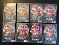 Bandai One Piece Card Game Time of Battle Double Pack Set 11 English (Lot of 8) - Image 1