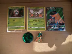 Decidueye GX SM37 Promo Card With 2017 Pin And Rowlet And Dartrix Holos - Image 1