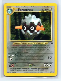 Forretress Neo Discovery Holo #02/75 English Pokemon Card - LP - Image 1