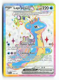 Lapras ex 158/142 SV07: Stellar Crown Holo Ultra Rare Pokemon TCG Card NM - Image 1