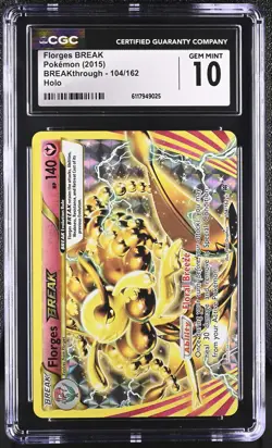 CGC 10 GEM MINT Florges BREAK 2015 BREAKthrough 104/162 Holo Pokemon Card - Image 1