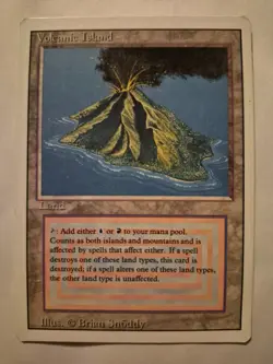 MTG Volcanic Island – Revised Edition (3ED) Well Played Dual Land - Image 1