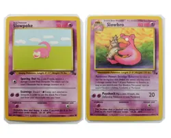 Pokemon TCG - SLOWPOKE 1st Edition 55/62 Fossil + SLOWBRO Unlimited 43/62 Fossil - Image 1