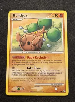 Pokemon TCG - Bonsly 71/130 Diamond and Pearl MP Non Holo - Image 1
