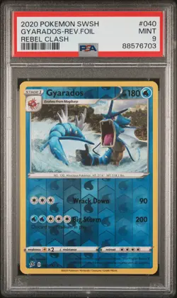 2020 Pokemon Sword & Shield Rebel Clash 040 Gyarados Reverse Holo - PSA 9 - Image 1