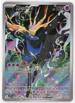 Xerneas 091/086 Holo Illustration Rare Pokemon ME04: Chaos Rising NM - Image 1