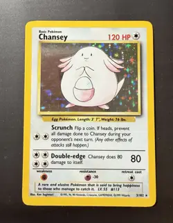 Chansey 3/102 Base Set Holo Rare English 1999 Unlimited Pokemon TCG 120 HP - Image 3