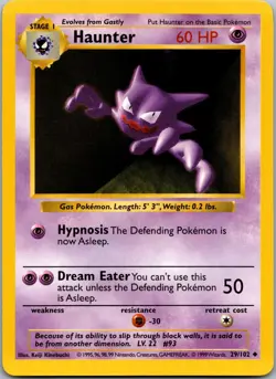 Haunter 029/102 - Base Set (Shadowless) Pokemon TCG NM - Image 1